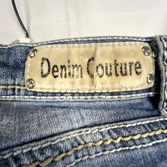 Denim Couture Women Blue Jeans Size 7.embellished pockets and fronts - Picture 5 of 10